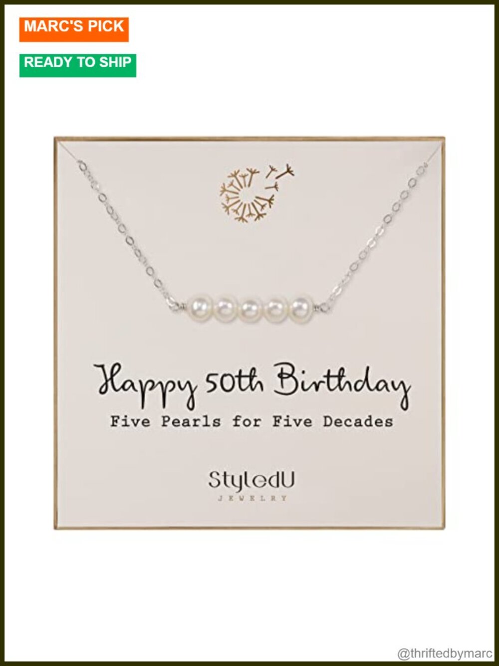 Sterling Silver Freshwater Pearl Bar Necklace 18" Milestone Birthday Gift